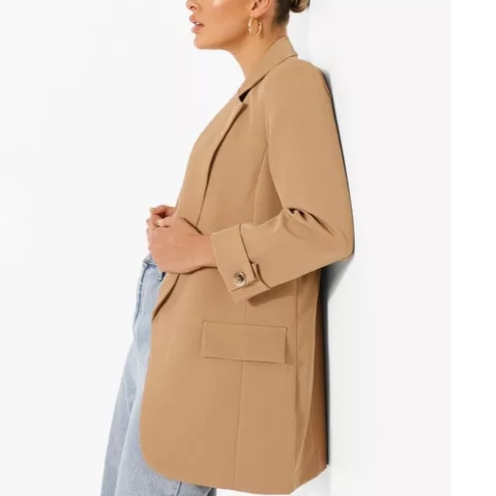 Tan Tailored Boyfriend Blazer